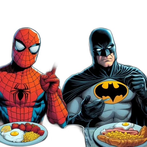 food, comic book art, concept art, spider-man transparent PNG cut-out