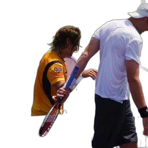 staff, two, tennis, players transparent PNG cut-out
