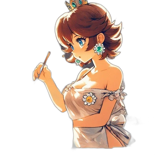 dress, crown, staff, jewelry transparent PNG cut-out