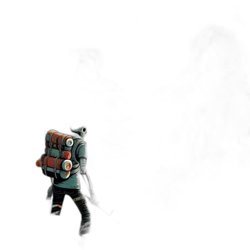 robot, jacket, creature, weapon transparent PNG cut-out