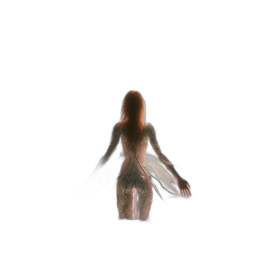dress, hair, creature, robot transparent PNG cut-out