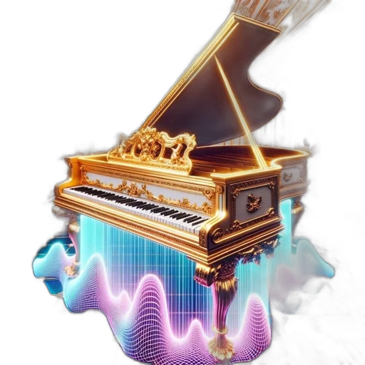 crown, robot, vaporwave, concept art transparent PNG cut-out