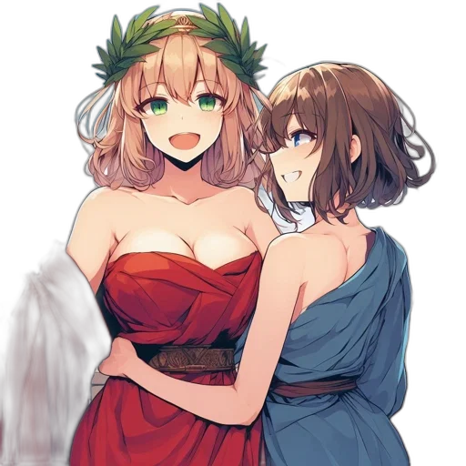 dress, crown, anime, watercolor transparent PNG cut-out