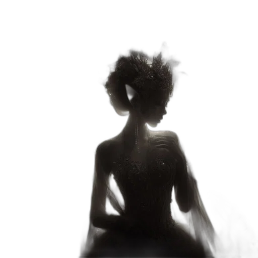 dress, crown, hair, mask transparent PNG cut-out