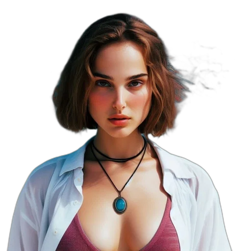 jewelry, jacket, dress, face transparent PNG cut-out