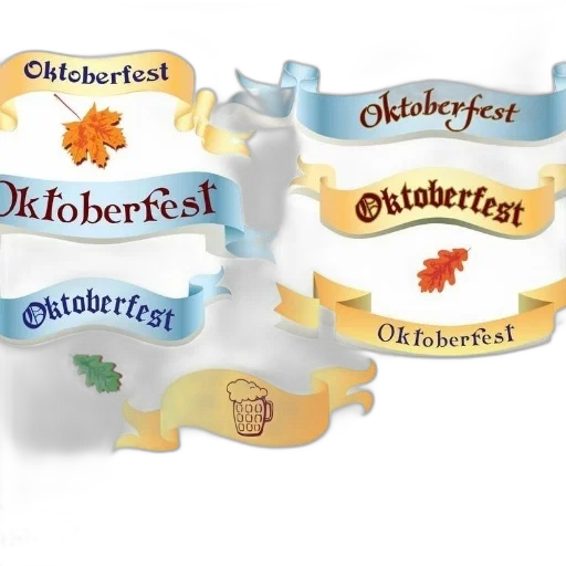 collection, oktoberfest, banners, blue transparent PNG cut-out
