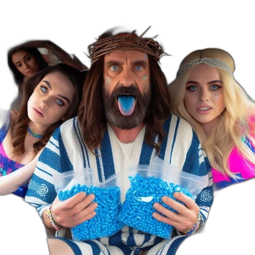 hair, vaporwave, blue, eccentric transparent PNG cut-out