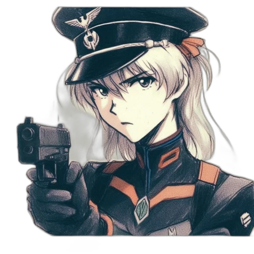 weapon, staff, robot, hat transparent PNG cut-out