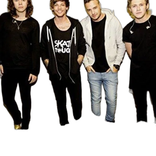 jacket, hair, group, four transparent PNG cut-out