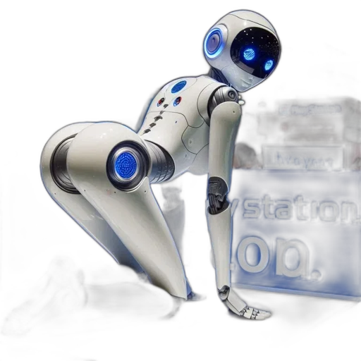 robot, 3d render, concept art, photorealistic transparent PNG cut-out