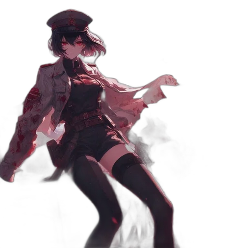 weapon, staff, jacket, hat transparent PNG cut-out
