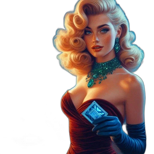 dress, jewelry, comic book art, fantasy art transparent PNG cut-out