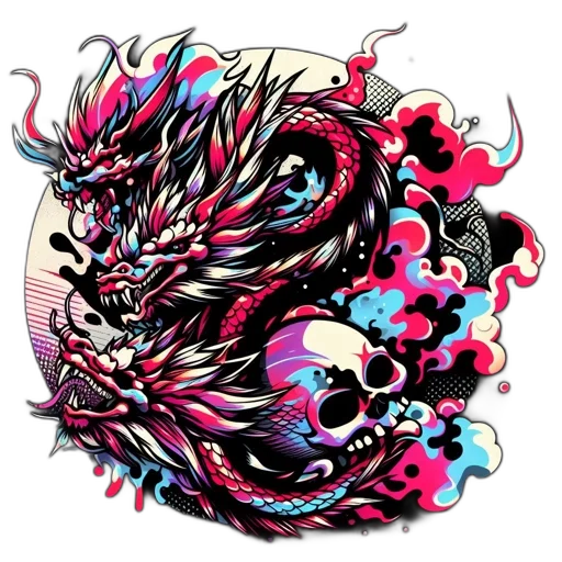 dragon, creature, staff, fantasy art transparent PNG cut-out