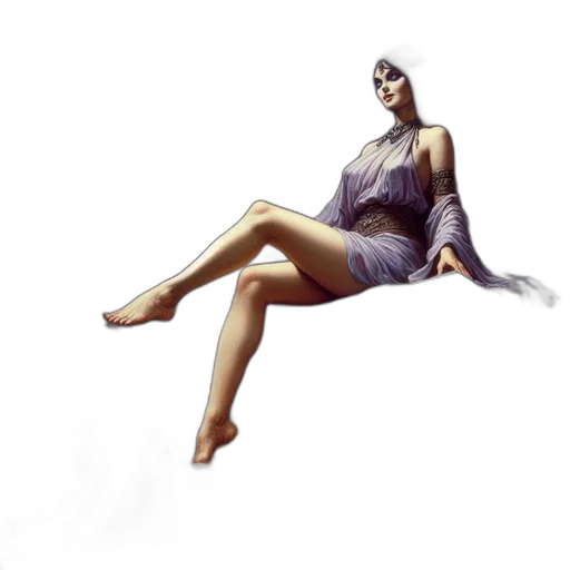 dress, staff, jewelry, creature transparent PNG cut-out