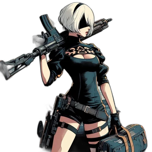 weapon, comic book art, concept art, cyberpunk transparent PNG cut-out