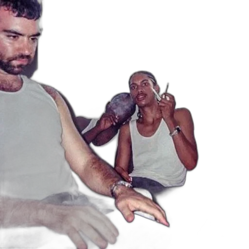 man, white, tank, top transparent PNG cut-out