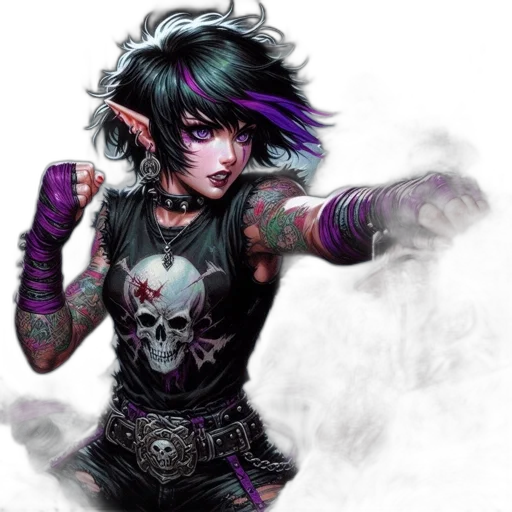 fantasy art, concept art, cyberpunk, pixel art transparent PNG cut-out