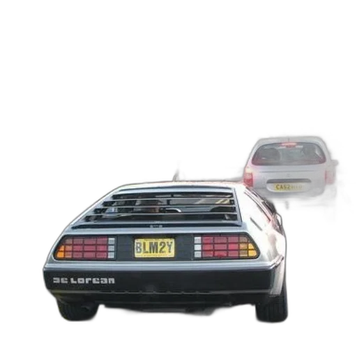car, delorean, license, plate transparent PNG cut-out
