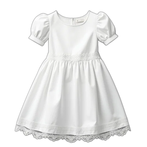 dress, monochrome, white, round transparent PNG cut-out