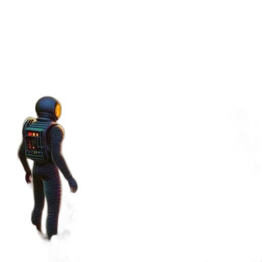 robot, jacket, staff, creature transparent PNG cut-out
