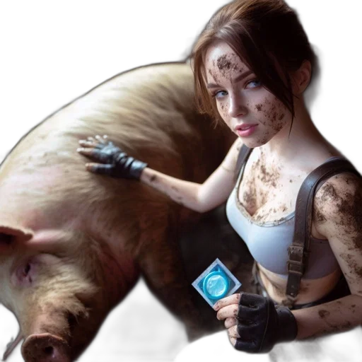 photorealistic, concept art, cyberpunk, fantasy art transparent PNG cut-out