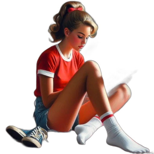 shoes, dress, oil painting, photorealistic transparent PNG cut-out