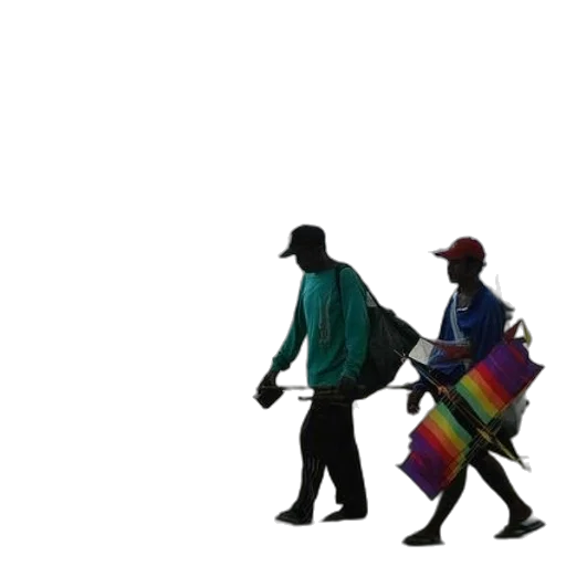 umbrella, hat, jacket, staff transparent PNG cut-out
