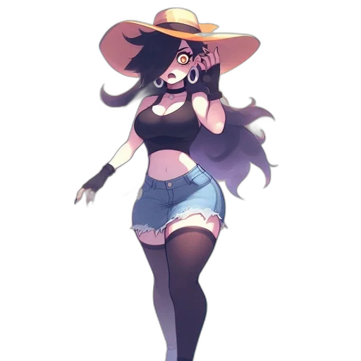hat, staff, dress, creature transparent PNG cut-out