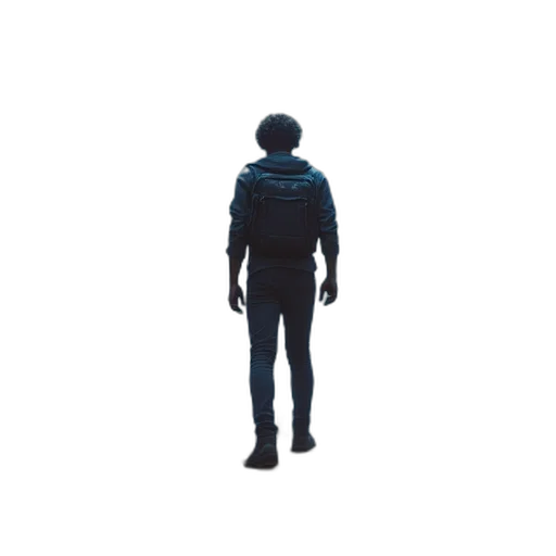 jacket, robot, staff, creature transparent PNG cut-out