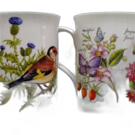 photorealistic, two, white, mugs transparent PNG cut-out