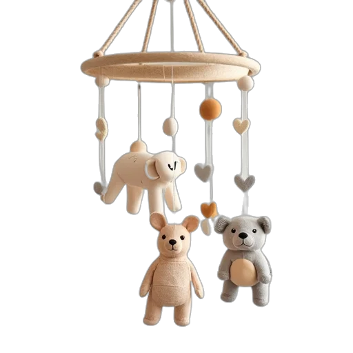 furniture, 3d render, earth tones, nursery transparent PNG cut-out