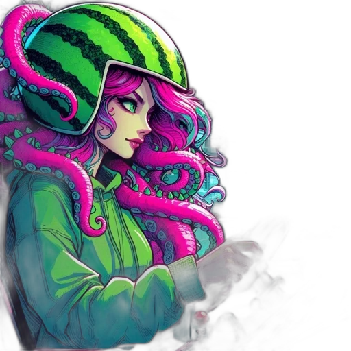 hat, creature, hair, jacket transparent PNG cut-out