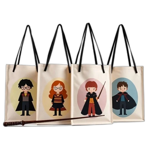 cartoon, set, four, bags transparent PNG cut-out