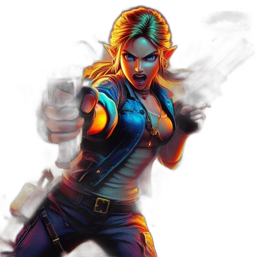 comic book art, concept art, pixel art, fantasy art transparent PNG cut-out