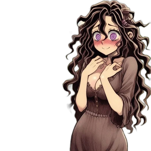 dress, hair, staff, mask transparent PNG cut-out