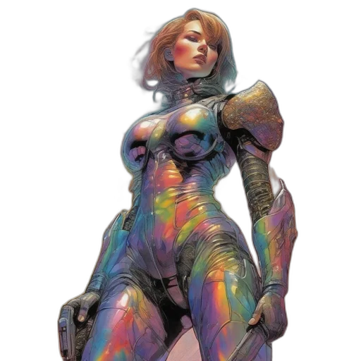 dress, robot, concept art, comic book art transparent PNG cut-out