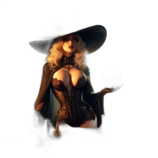hat, dress, staff, mask transparent PNG cut-out