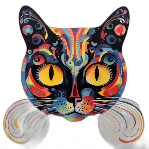 mask, artwork, depicts, vibrant transparent PNG cut-out