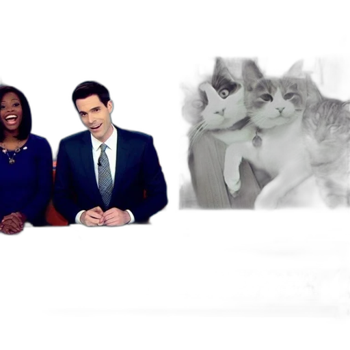 two, news, anchors, one transparent PNG cut-out