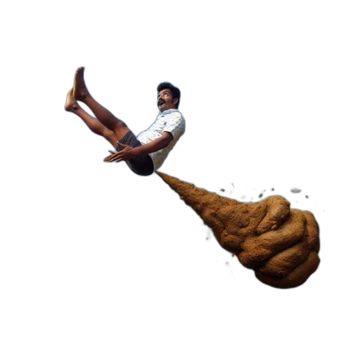 staff, shoes, umbrella, hair transparent PNG cut-out