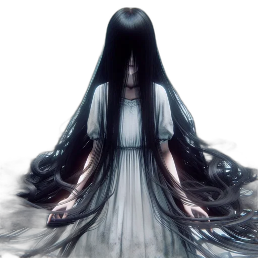 dress, hair, creature, mask transparent PNG cut-out