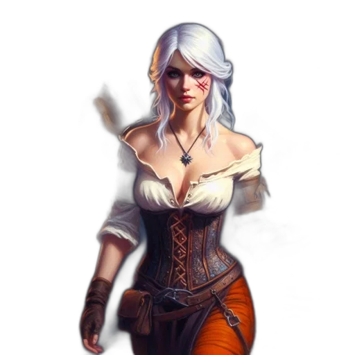 staff, dress, face, fantasy art transparent PNG cut-out
