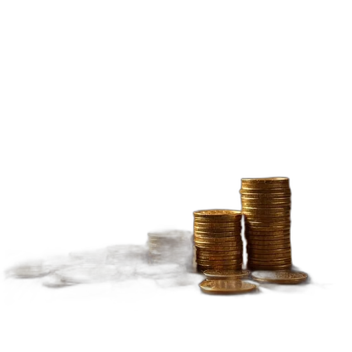 jewelry, 3d render, pile, coins transparent PNG cut-out