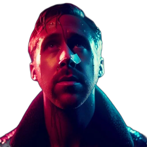 face, jacket, cyberpunk, concept art transparent PNG cut-out