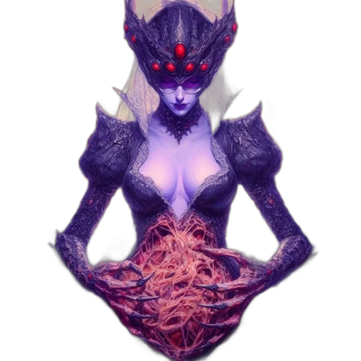 dress, creature, crown, mask transparent PNG cut-out