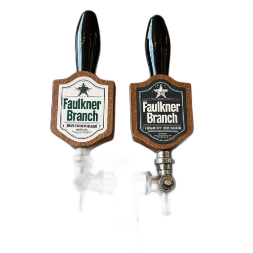 two, beer, taps, displayed transparent PNG cut-out