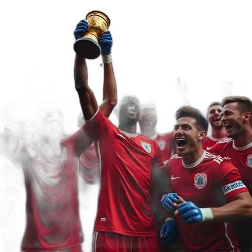 group, soccer, players, celebrating transparent PNG cut-out