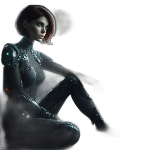 robot, dress, concept art, cyberpunk transparent PNG cut-out