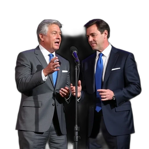 staff, two, men, suits transparent PNG cut-out