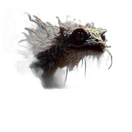 dragon, creature, hair, mask transparent PNG cut-out